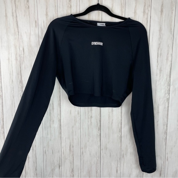 Gymshark black long sleeve crop top Medium - Picture 1 of 6